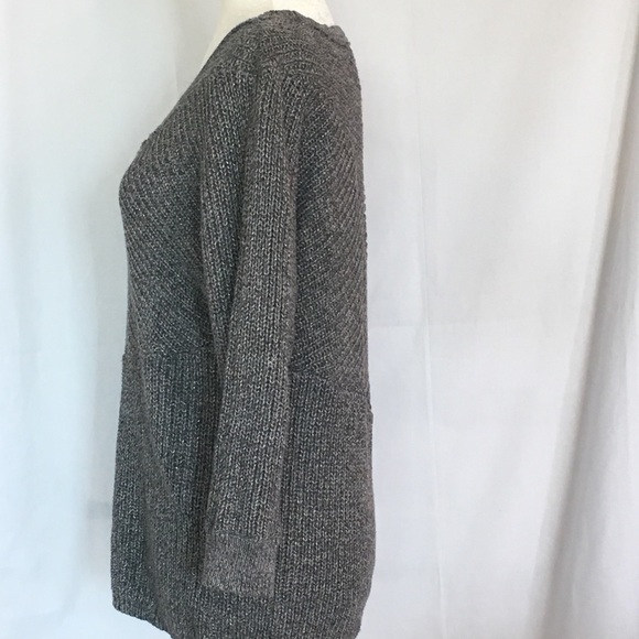 DKNY Small Grey Chunky Cable Knit Tunic Sweater - Picture 2 of 8